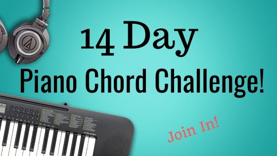 Join the 14 day piano chord challenge and learn a new chord every day! Perfect for beginners learning to play piano chords. 