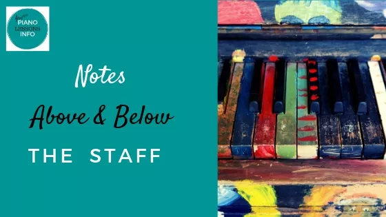 Here's a reference of the piano notes that are above and below the staff in both the bass clef and treble clef.