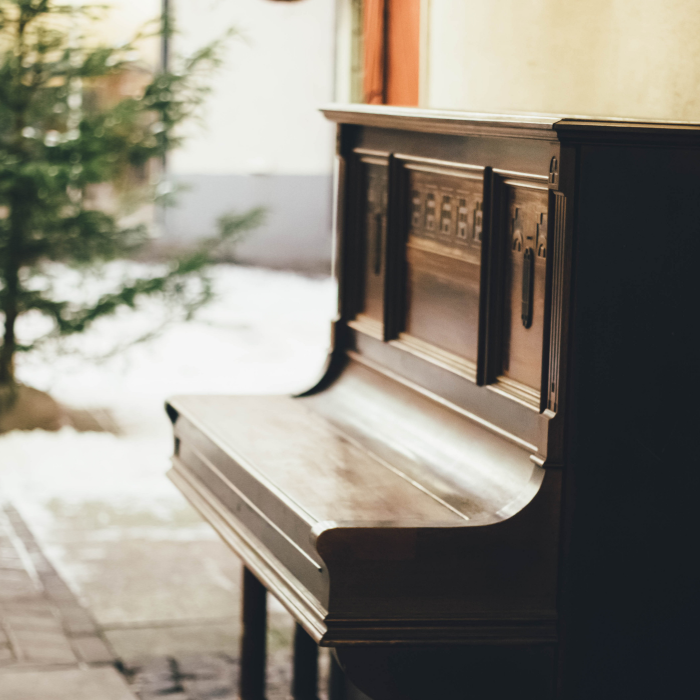 A used upright piano